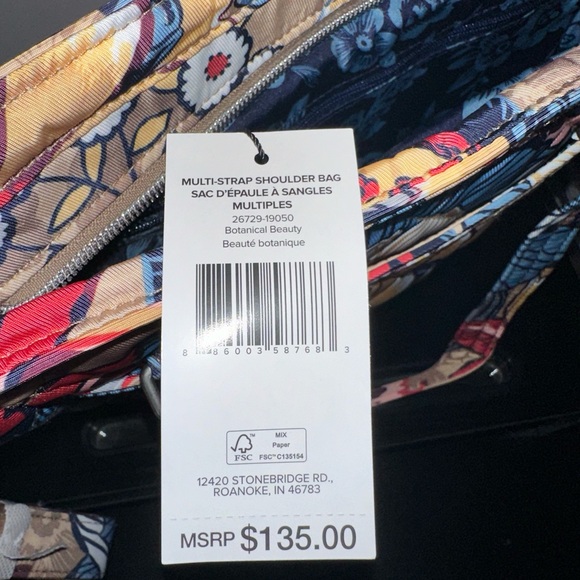 Vera Bradley Multi Strap Shoulder Bag - Botanical Beauty NWT - Picture 6 of 6